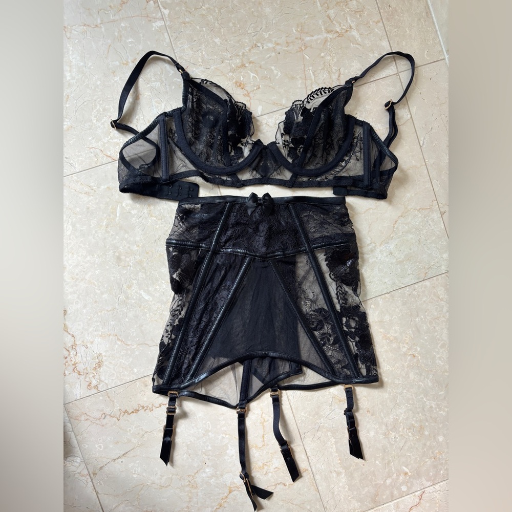 Honey Birdette Black Lace Set